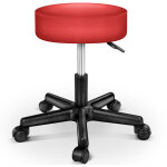 Tabouret de travail rouge tabouret à roulettes siège pivotant par 360° rembourrage de 10 cm - tresko Tabouret de travail rouge tabouret à roulettes siège pivotant par 360° rembourrage de 10 cm - tresko