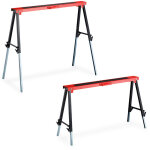 Tréteaux métalliques, lot de 2, hxlxp 91, 5 x 106 x 50 cm, charge max. 150 kg, télescopiques, métal, ... Tréteaux métalliques, lot de 2, hxlxp 91, 5 x 106 x 50 cm, charge max. 150 kg, télescopiques, métal, ...