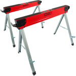 Tr�teaux pliables x 2 - 1000kg - m�tal - surface antid�rapante - poign�es de transport - largeur 48mm ...