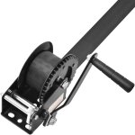 Treuil manuel , capacit� de traction de 1 200 lb, manivelle � corde robuste avec sangle en polyester ...