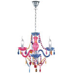 Trio - lustre baroque, lustre baroque 3 lampes multicolore en acrylique