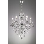 Trio - lustre baroque, lustre baroque 5 lampes chrome en acrylique