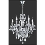 Trio - lustre baroque, lustre baroque 5 lampes chrome en acrylique Trio - lustre baroque, lustre baroque 5 lampes chrome en acrylique