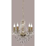 Trio - lustre baroque, lustre baroque 5 lampes laiton en acrylique