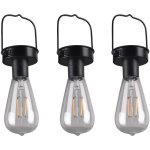 Luminaires de jardin, trois suspensions ext�rieur led campus noir en metal trio