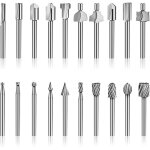 Triom hss fraises, 20pcs 3mm 1 / 8  hss fraises fraises � bois kit d'accessoires pour outil multifonction ...