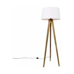 Tripodclassic - lampe de table tr�pied / tripode - 1 lumi�re - h 136 cm - blanc - rustique - �clairage ...
