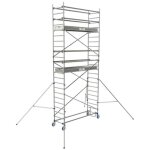 Tubesca - comabi - �chafaudage roulant aluminium cross ? int�rieur & ext�rieur ? longueur 1, 80 / 2, ...