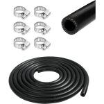 Tuyau de carburant de voiture, durite essence, � 10 mm, noir, caoutchouc nitrile, 1 m, 6 colliers de ...