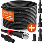 Tuyau pour nettoyeur haute pression tuyau d�boucheur flexible noir nettoyage de canalisations 15m