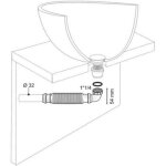 Tuyau de siphon pour lavabo en polypropyl�ne d32 ? ultra - fin 64 mm ? tuyau d'�vacuation 39, 2 mm ? ...