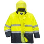 Two - tone portwest hi - vis rain jacket jaune / marine xl