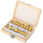 Ugreat - coffret de fraises pour d�fonceuse et affleureuse, lot de 15 fraises � d�foncer en carbure de ...