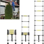 Uisebrt �chelle t�lescopique 3, 8m, escabeau t�lescopique en alluminium extensible multifonction, charge ...