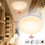 Plafonnier led 15 w avec d�tecteur de mouvement ? plafonnier rond moderne ip44 �tanche pour cuisine, ...