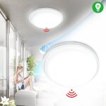Plafonnier led 15 w avec d�tecteur de mouvement ? plafonnier rond moderne ip44 �tanche pour salon, chambre ...