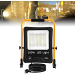Projecteur de chantier led 100 w blanc chaud avec support et c�ble d'alimentation ? projecteur de travail ...