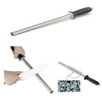 Ulisem fusil professionnel ovale 38 cm, fusils aiguiseur de couteaux diamant pour des couteaux de cuisine ...