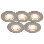 Ulo - led dimmable spot encastrable variateur inclus - 5 pi�ces - � 82 mm - argent� - moderne - �clairage ...
