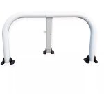 Ultra secure - arceau parking renforc� (50mm) blanc pieds noirs - arceau anti - stationnement avec serrure ...