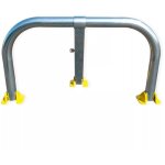 Ultra secure - arceau parking renforc� (50mm) galvanis� pieds jaunes - arceau anti - stationnement serrure ...