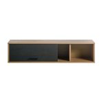 Abitare - remblai suspendu 150 cm chêne naturel et noir avec une porte rabattable et deux compartiments ... Abitare - remblai suspendu 150 cm chêne naturel et noir avec une porte rabattable et deux compartiments ...