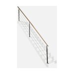 Universo ? kit garde - corps 4m en acier  plat noir avec main courante htre
