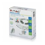 Kit ruban led rgb 230v 5m 10w / m ip20 avec transfo v - tac vt - 5050 fs - 120 � - rgb