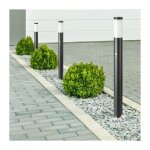 Lampadaire de jardin led v - tac 110 cm avec douille e27 et dtecteur de mouvement en acier inoxydable ...