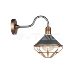 Lanterne led en verre v - tac douille e27, couleur bronze, ip65
