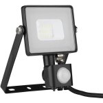 V - tac pro vt - 10 - s projecteur led 10w chip samsung smd avec sensor pir 6400k slim noir ip65 - sku ...