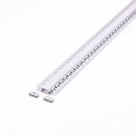 Profil aluminium argent v - tac pour double bande led encastre (max. : 20, 7 mm) satin 2 m