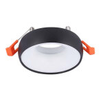 Support de spot encastr led gu10 rond noir v - tac avec rflecteur blanc, montage inclin