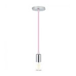 V - tac vt - 7338 lustre suspendu 1mt e27 en m�tal avec c�ble de couleur rose ?39mm ip20 - sku 3789