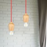 V - tac vt - 7778 - r lustre porte - lampe led en bois de noyer + cble rouge 1 mtre - 3723