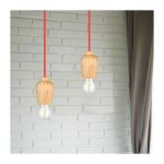 V - tac vt - 7778 - r lustre porte - lampe led en bois de noyer + cble rouge 1 mtre - 3723