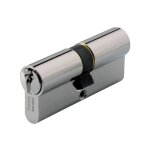 Vachette - cylindre double de sret 45 x 35 en laiton nickel satin - profil europen s entrouvrant ...