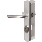Vachette - poign�e de porte d'entr�e blind�e - secumax gris argent - cl� i - 195 mm