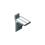 Vachette - taquet pour cr�maill�re d'agencement t39 - ral 9003