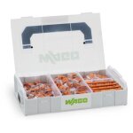 Valise 130 mini bornes de connexion n1 s221 + 5 gelbox + testeur de tension - wago