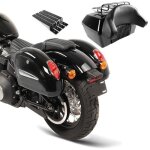 Valises moto custom michigan 18l + kit montage + top case motos + grille � bagages