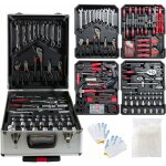 Valise  outils arebos - set d'outils 1200 pices - valise  roulettes - valise de transport - argent ...