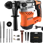 Marteau perforateur electrique 1600w, perceuse  percussion 3 en 1, poigne rotative 360, 3 mandrins ...