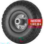 Euro vanadium - roue pleine increvable pour diable 10' -  260 mm - axe 20 mm - caoutchouc rsistant ...
