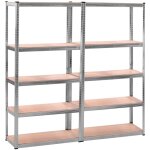 Euro vanadium - tag�re garage m�tallique 5 niveaux 180�180 cm : robuste, modulable, montage facile par ...