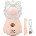 Vaporisateur usb 300ml forme mignon ours, brumisateur visage hydratant avec minuterie rose