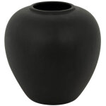 Vase boule en dolomite   22cm noir