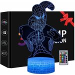 Veilleuse 3d, jouets spiderman pour gar�ons, 16 couleurs avec t�l�commande -