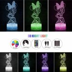 Veilleuse lampe illusion minnie mouse 3d led veilleuse avec contr�le tactile cadeau de no�l d'anniversaire ...