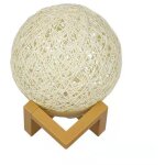 Veilleuse led, lampe de chevet, lampe d'ambiance de chambre en rotin et bois, usb rechargeable [classe ...